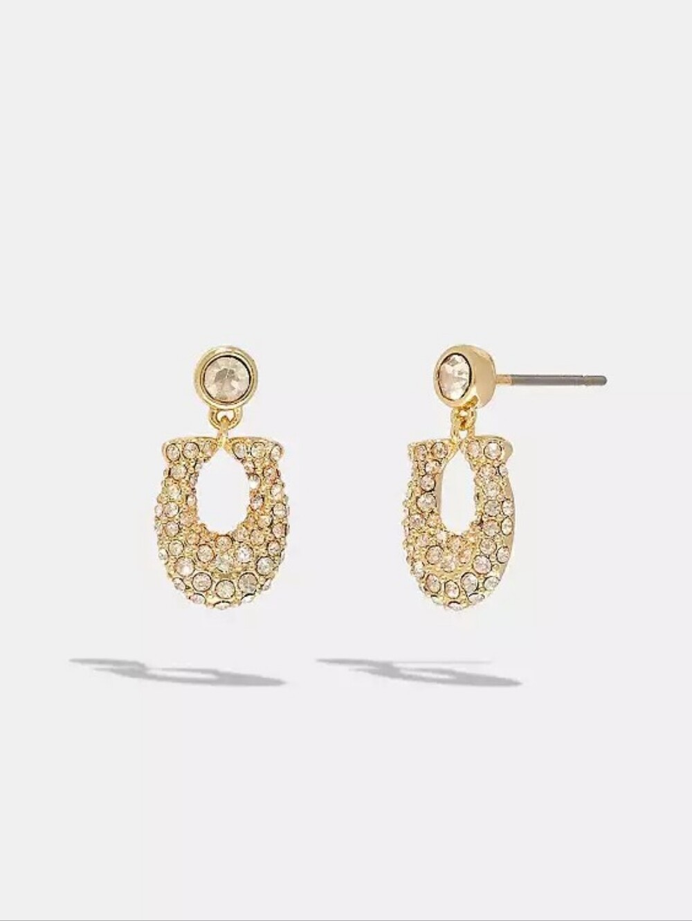 Coach Signature Pave Plated Brassglass Earrings NWOT